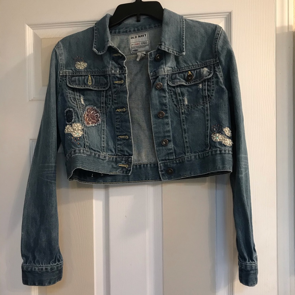 Old Navy crop Jean jacket size medium - Picture 2 of 6